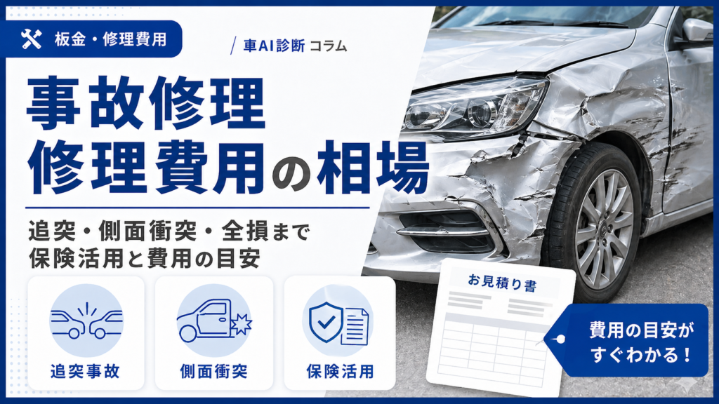 事故修理費用の相場｜追突・側面衝突・全損まで保険活用と費用の目安