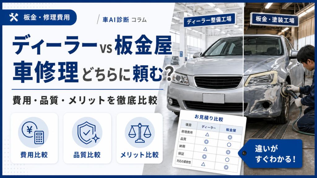 ディーラーvs板金屋｜車修理どちらに頼むべき？費用・品質・メリットを徹底比較