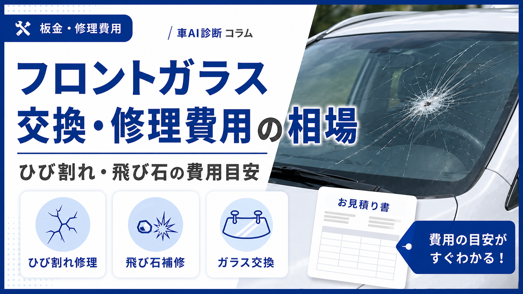 フロントガラス交換・修理費用の相場｜ひび割れ・飛び石の費用目安