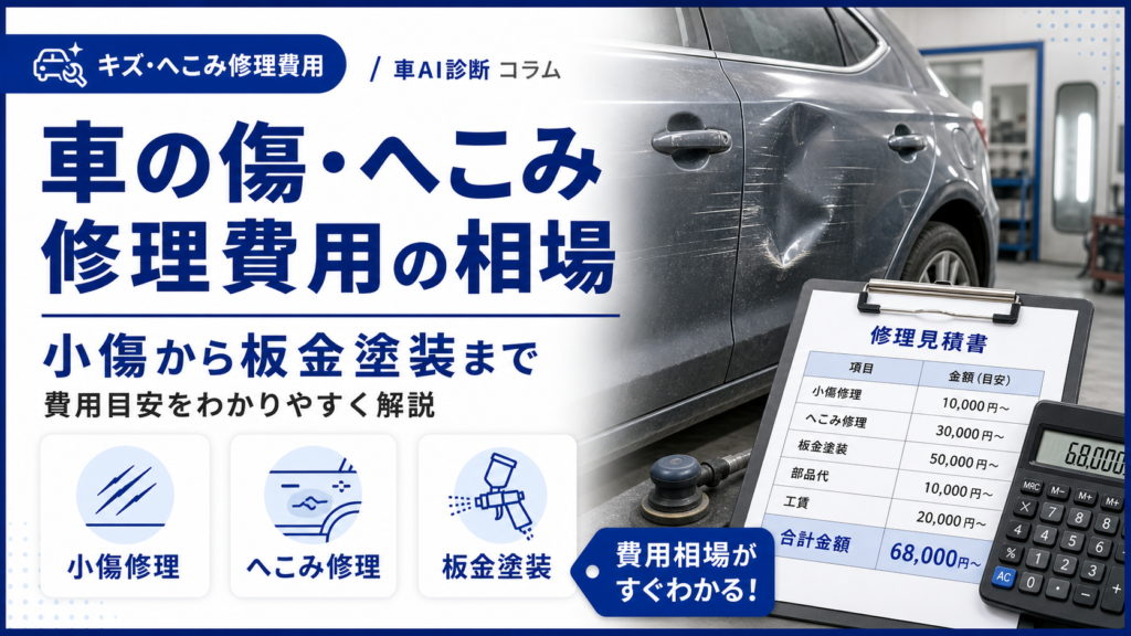 車の傷・へこみ修理費用の相場｜小傷から板金塗装まで費用目安を解説