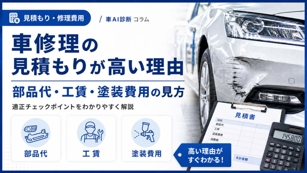 車修理の見積もりが高い理由｜部品代・工賃・塗装費用の見方と適正チェックポイント