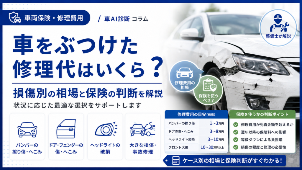 損傷別の相場と保険の判断を整備士が解説
