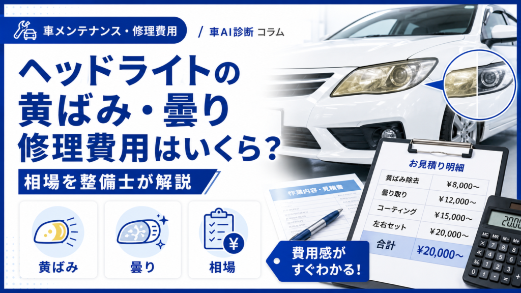 ヘッドライトの黄ばみ・曇り修理費用はいくら？相場を整備士が解説