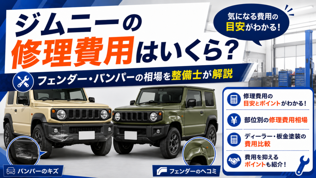 ジムニーの修理費用はいくら？フェンダー・バンパーの相場を整備士が解説