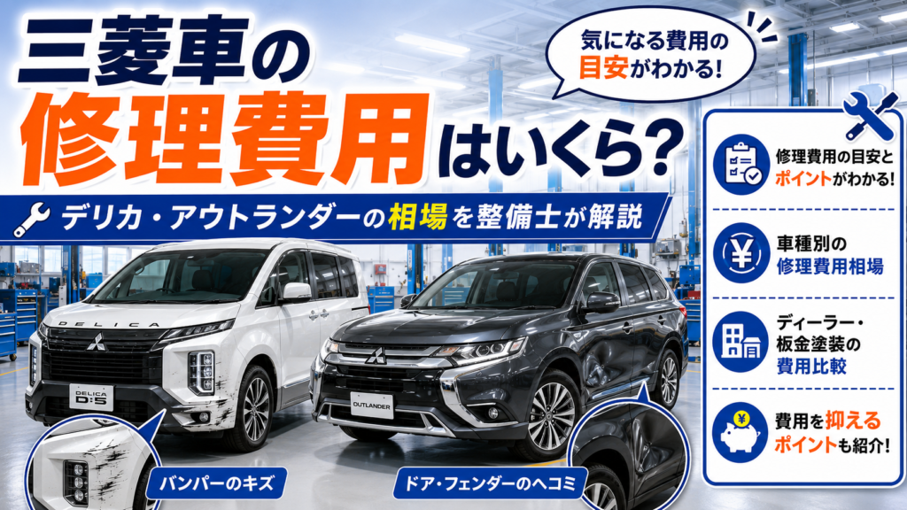 三菱車の修理費用はいくら？デリカ・アウトランダーの相場を整備士が解説